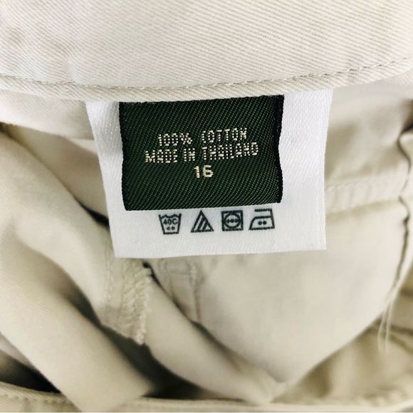 4/$45 | Khaki Beige Cotton Shorts | Plus 16 - Picture 7 of 7
